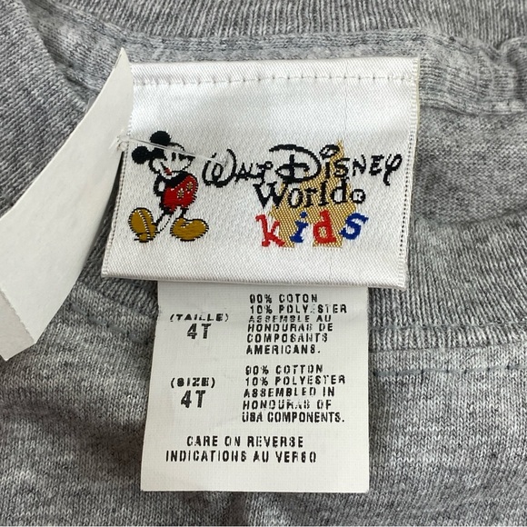 Walt Disney World Kids Vintage Gray 2004 Mickey Goofy Donald Pluto T-Shirt Sz 4T - Picture 4 of 9